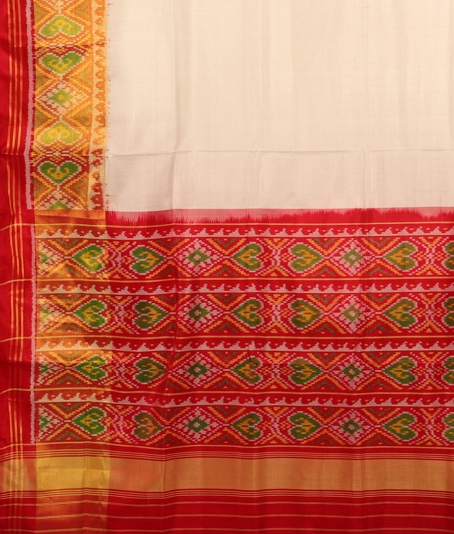 White Patola Silk Saree T2879064