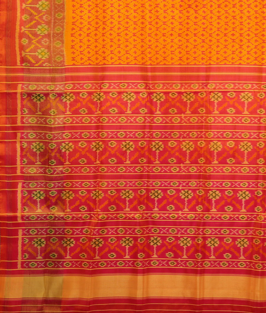 Yellow Patola Silk Saree T2878834