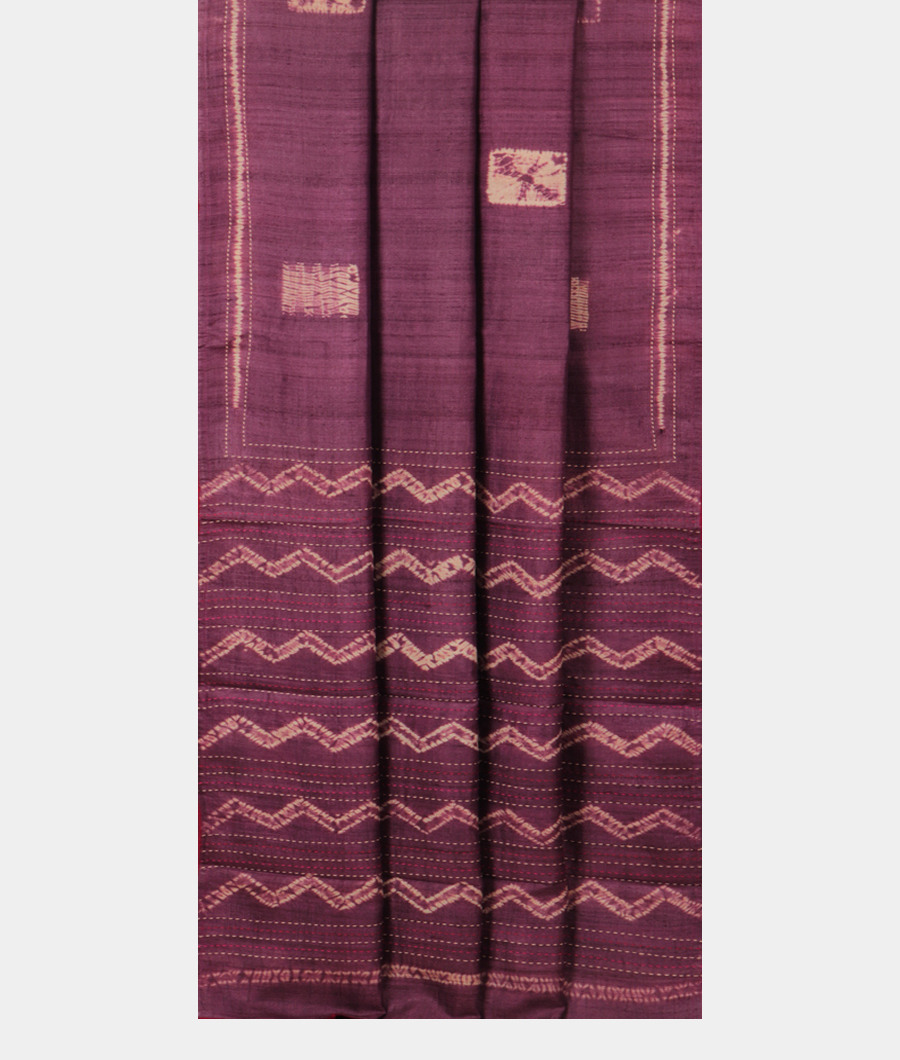 Purple Tussar Printed Saree T2822552
