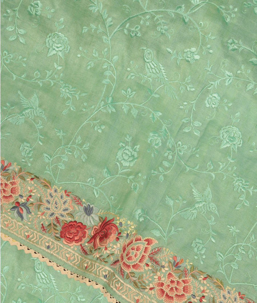 Blue Tussar Embroidery Saree T290398-image