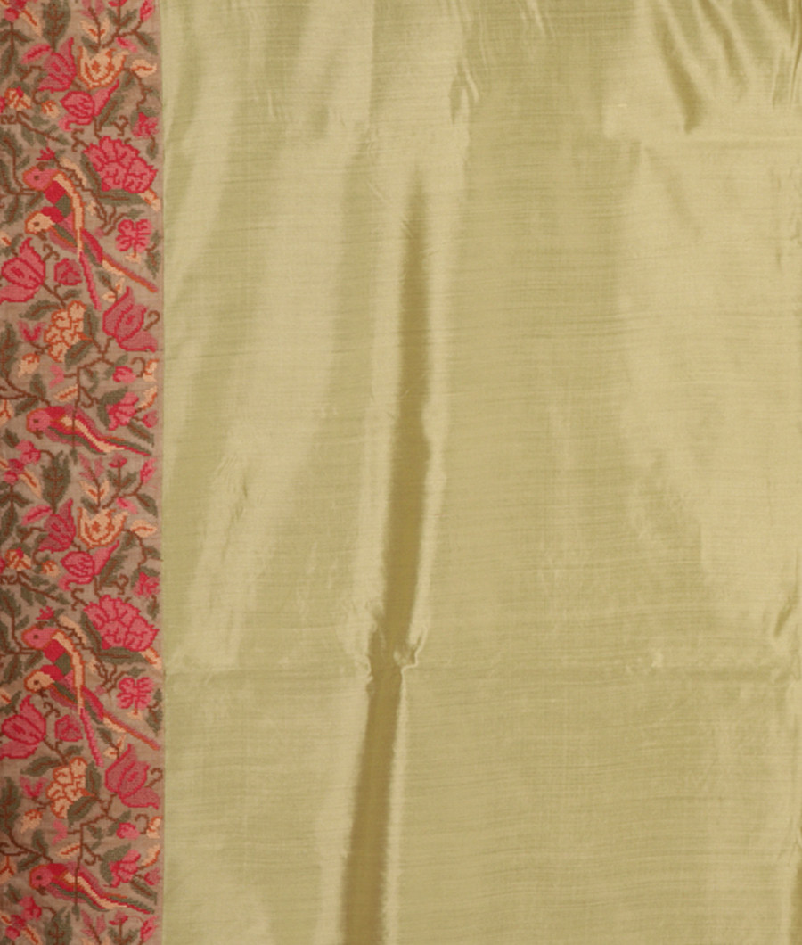 Light Green Kora Organza Embroidery Saree T2826783