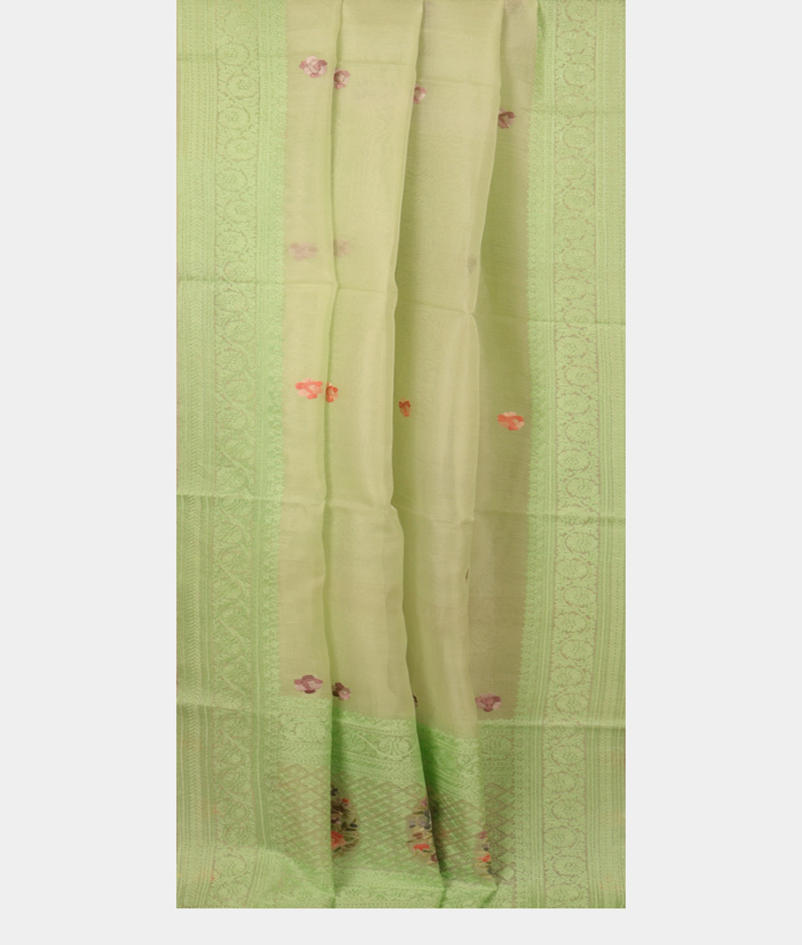 Green Silk Kota Embroidery Saree T1581042