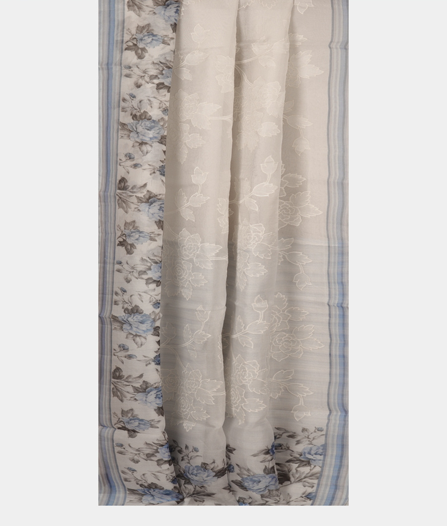 Off-White Kora Organza Printed Saree T2874532