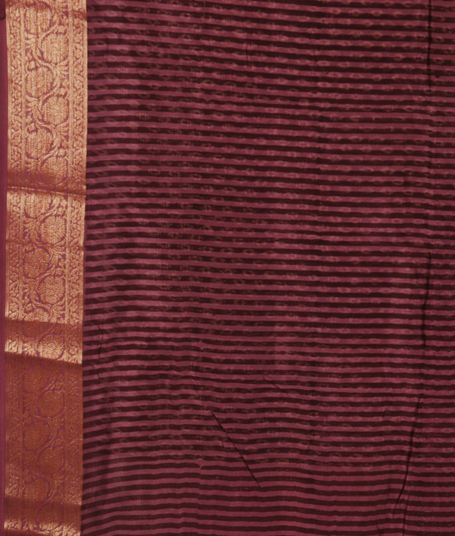 Dark Brown Soft printed Cotton Saree T2703613