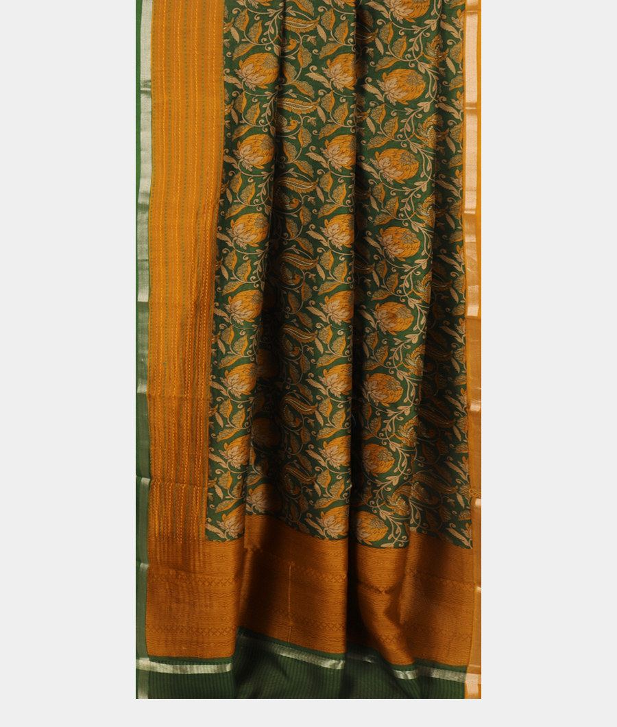 Green Soft Printed Cotton Saree T2746952