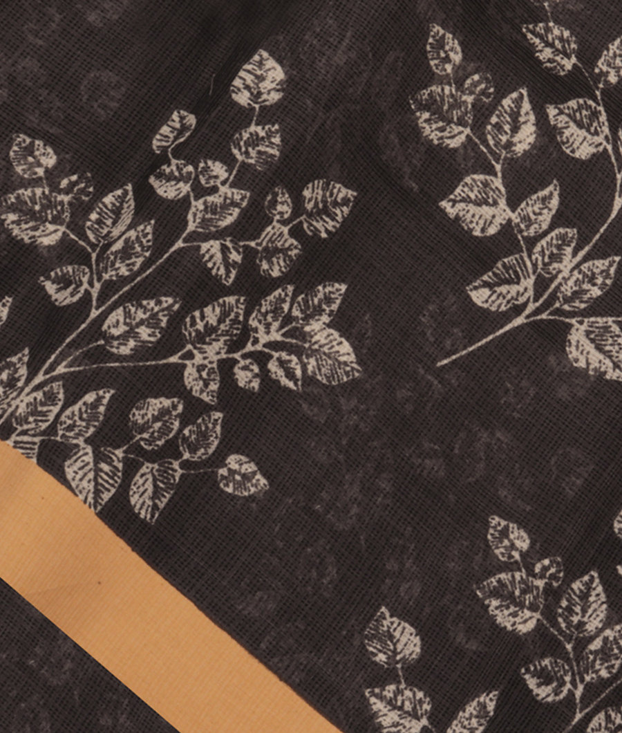 Dark Grey Kota Cotton Saree T293270-image