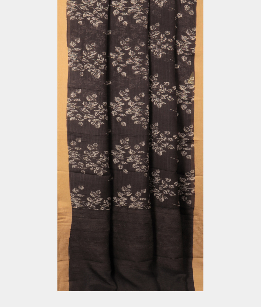 Dark Grey Kota Cotton Saree T2932702