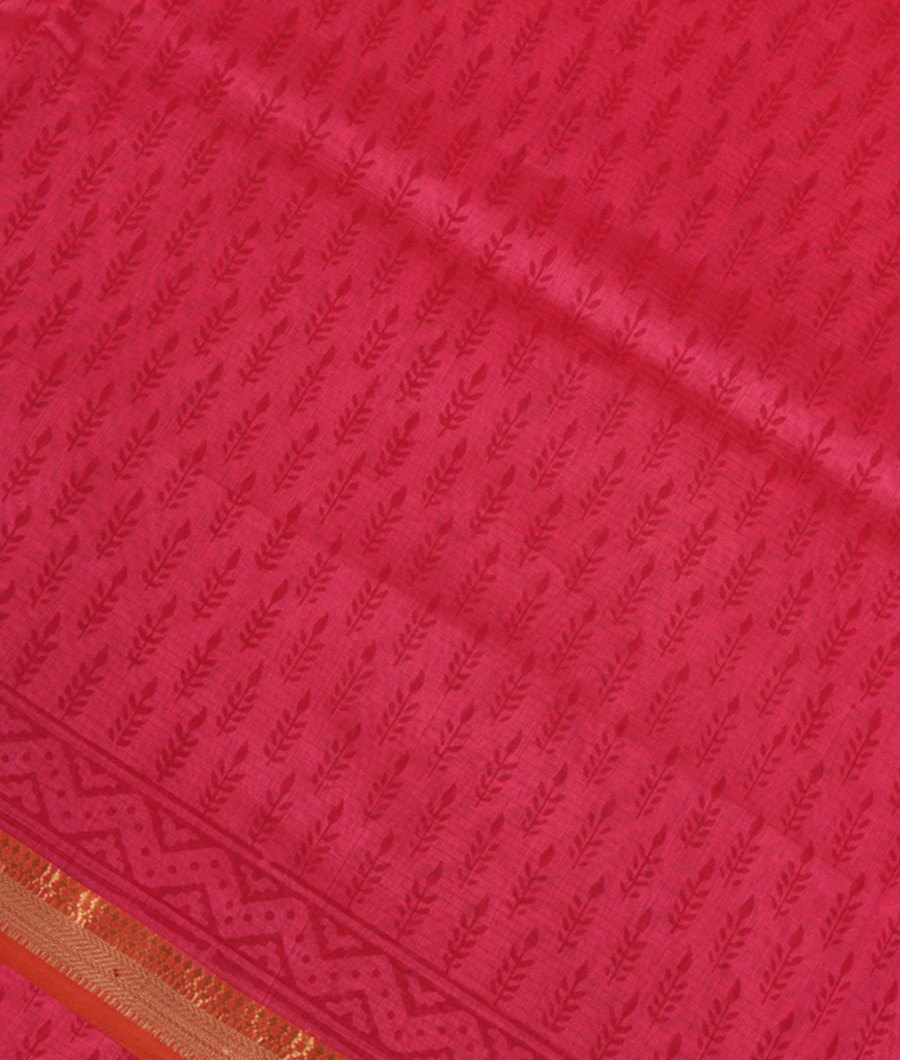 Pink Maheshwari Printed Cotton Saree T285371-image