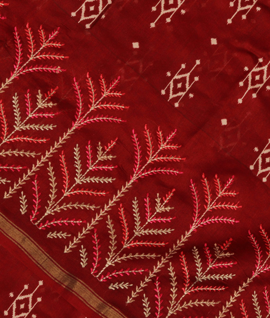 Maroon Soft Printed Cotton Saree T280961-image