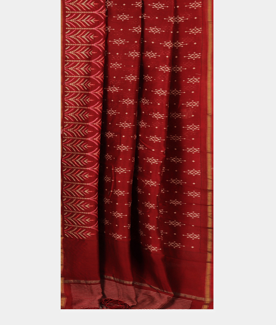 Maroon Soft Printed Cotton Saree T2809612