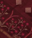 Burgundy Soft Printed Cotton Saree T2809641