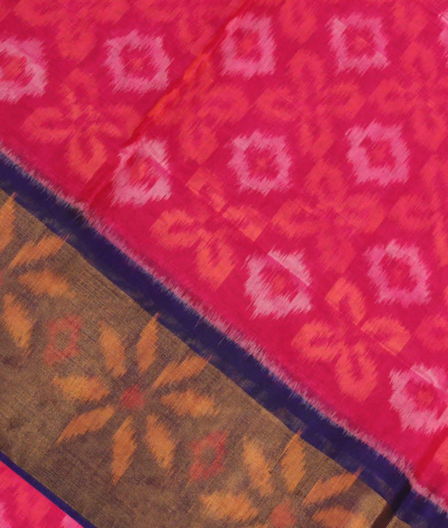 Pink Pochampalli Silk Cotton Saree T262753-image