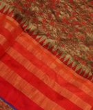 Khaki Brown Tussar Embroidery Saree T2866621