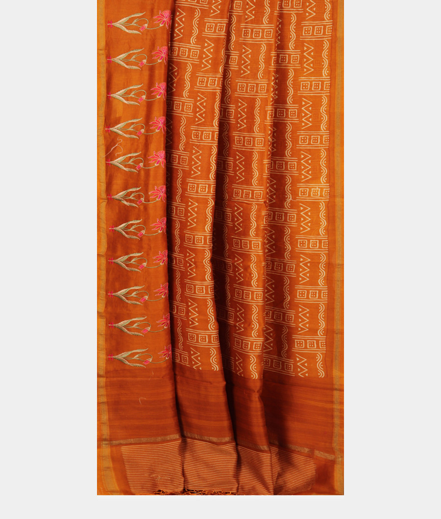 Yellow Soft Printed Cotton Saree T2781892