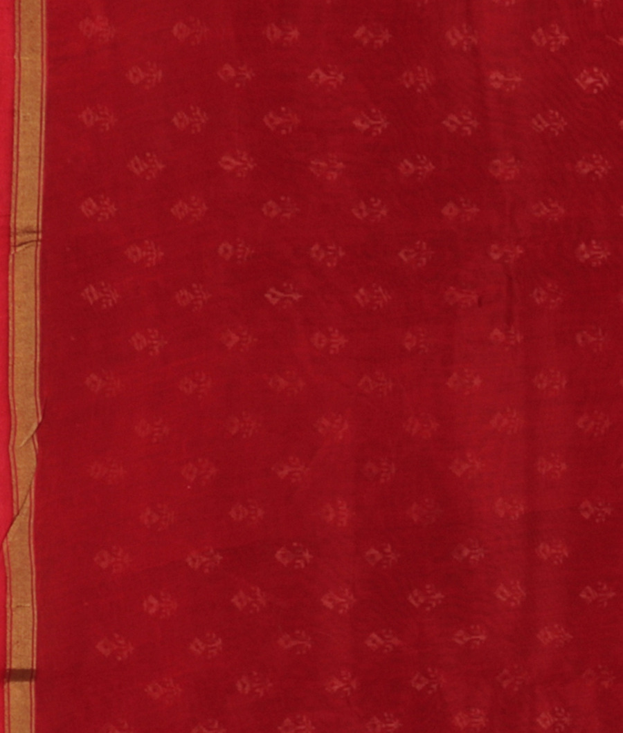 Maroon Soft Printed Cotton Saree T2809603