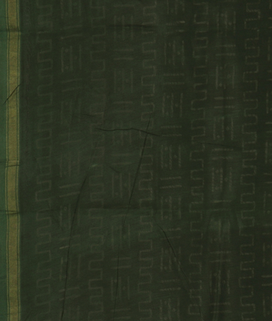 Green Soft Printed Cotton Saree T2781993