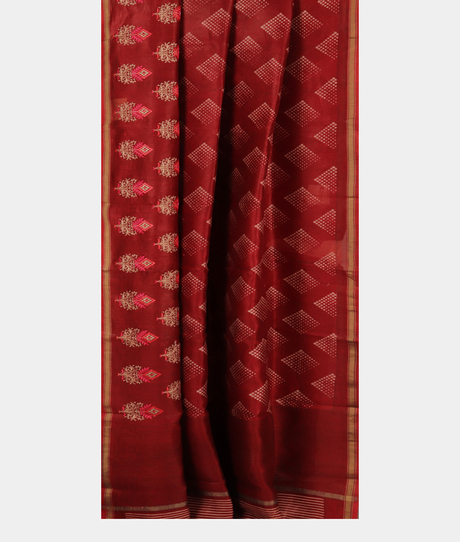 Maroon Soft Printed Cotton Saree T2781912