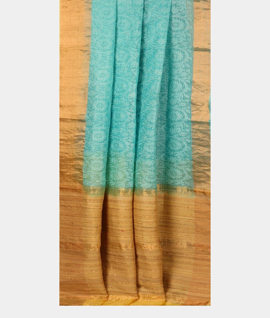 Blue Silk Kota Embroidery Saree T2866742