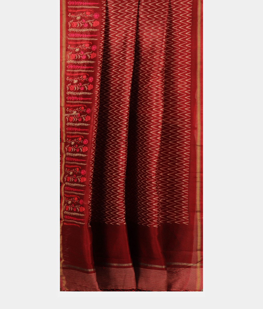 Maroon Soft Printed Cotton Saree T2782172