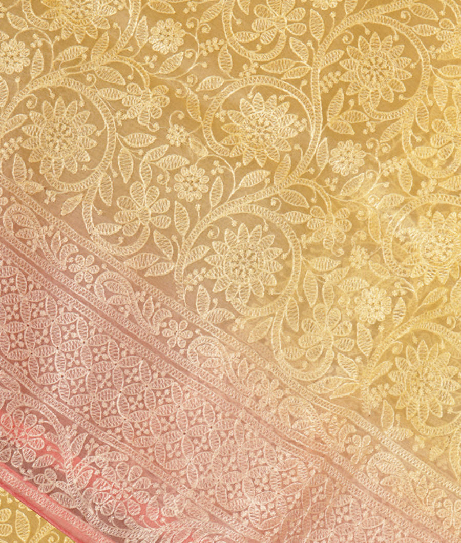 Yellow Silk Kota Embroidery Saree T280915-image