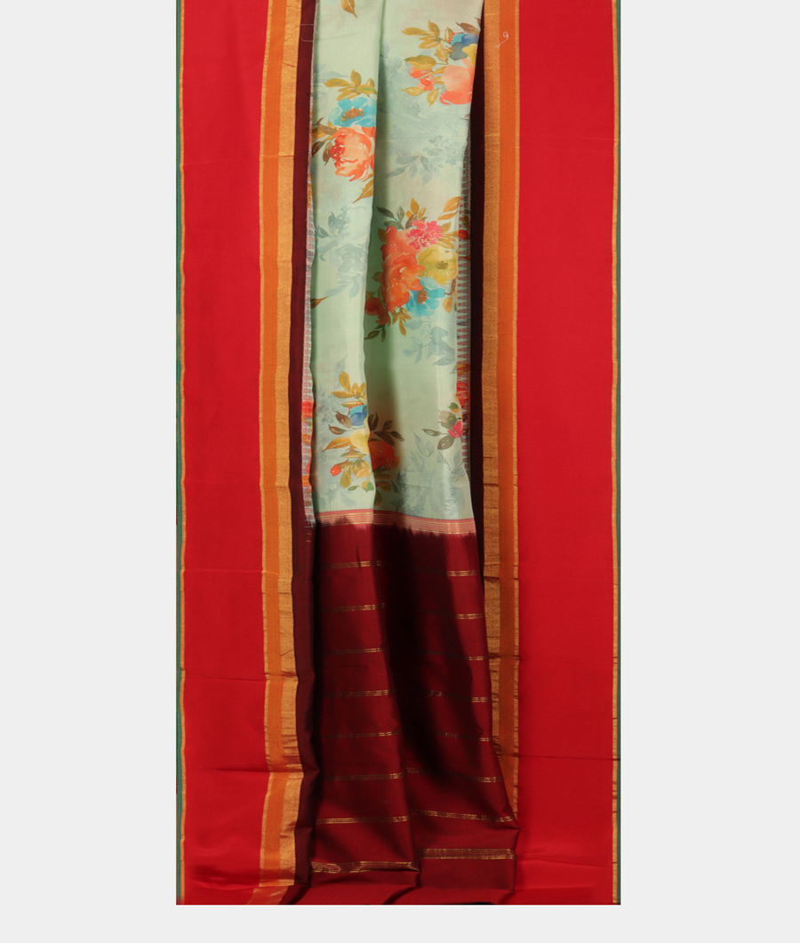 Green Printed Soft Silk Saree T2831482