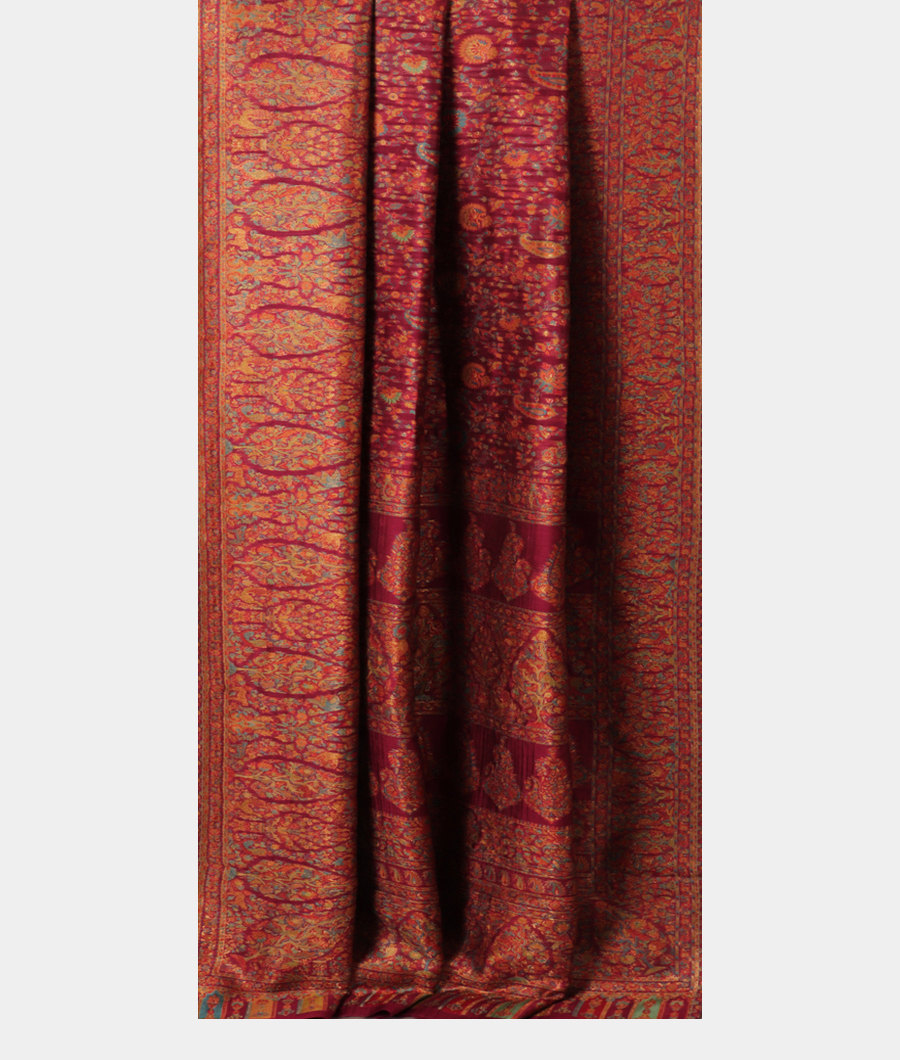 Purple Cashmere Kani Silk Saree T2851702