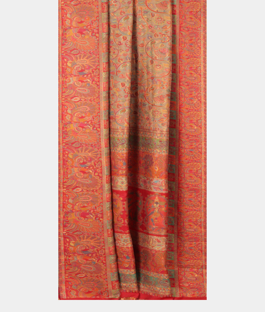 Beige Cashmere Kani Silk Saree T2851752