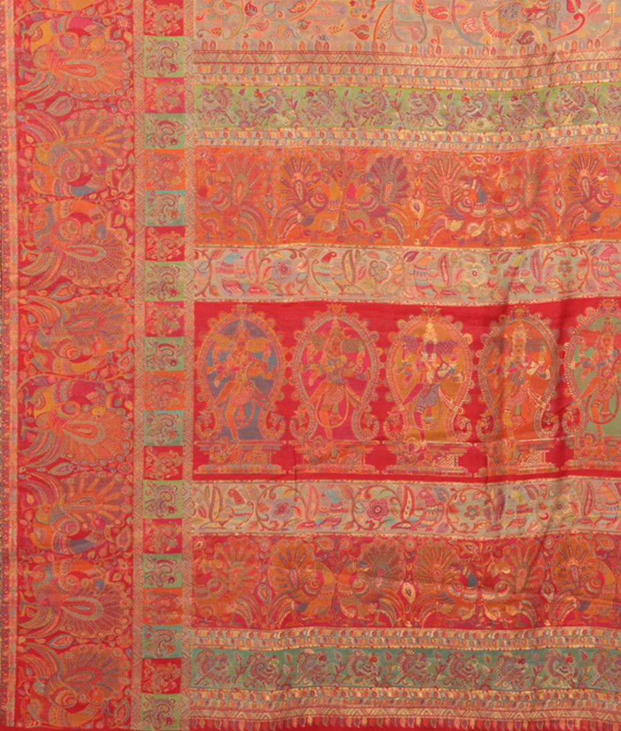 Beige Cashmere Kani Silk Saree T2851754