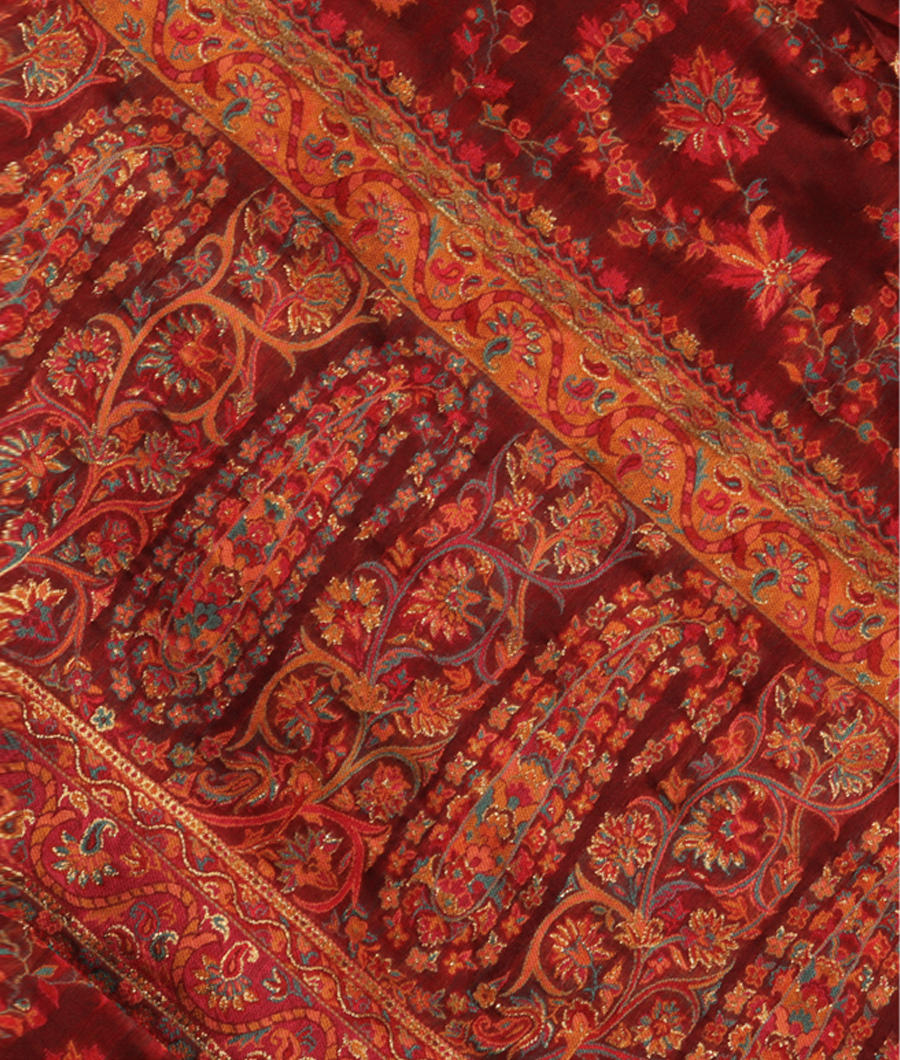 Maroon Cashmere Kani Silk Saree T285153-image