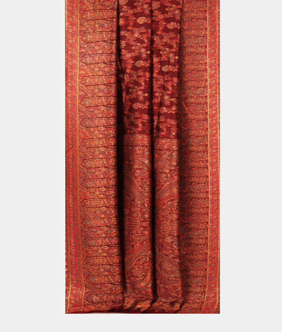 Maroon Cashmere Kani Silk Saree T2851532