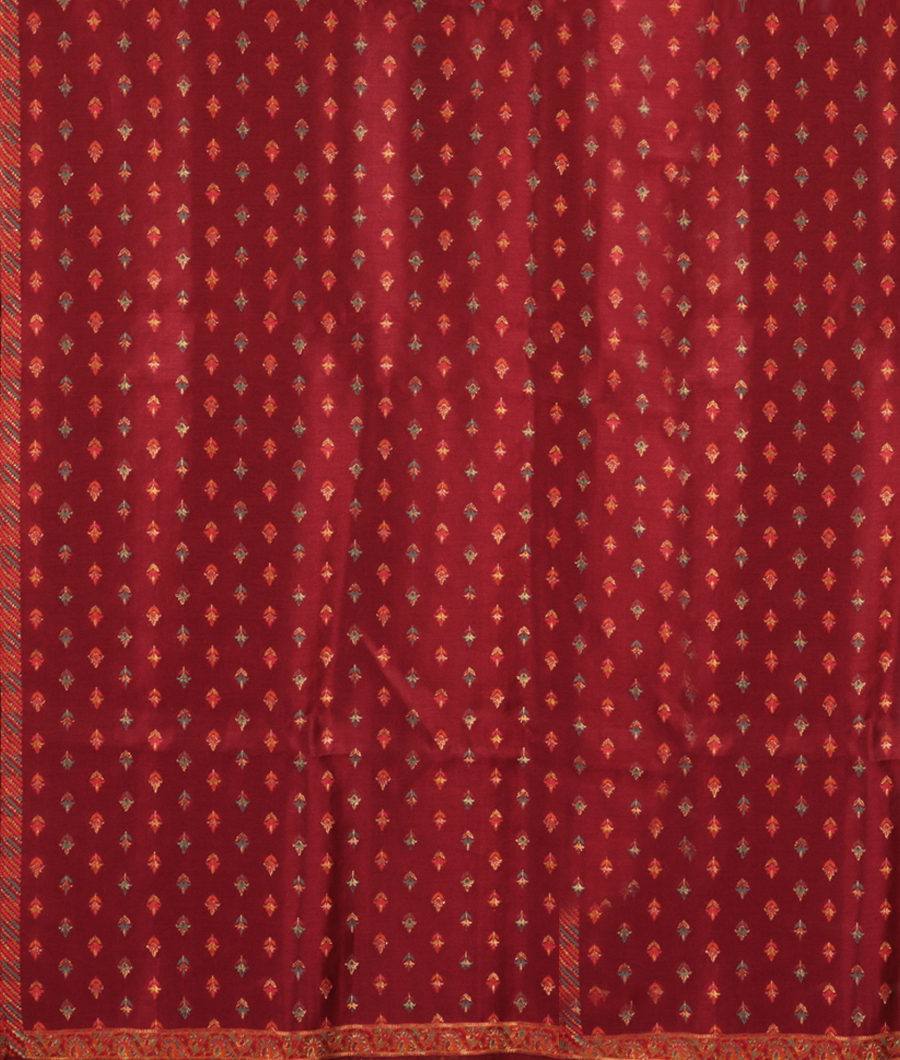 Maroon Cashmere Kani Silk Saree T2851533