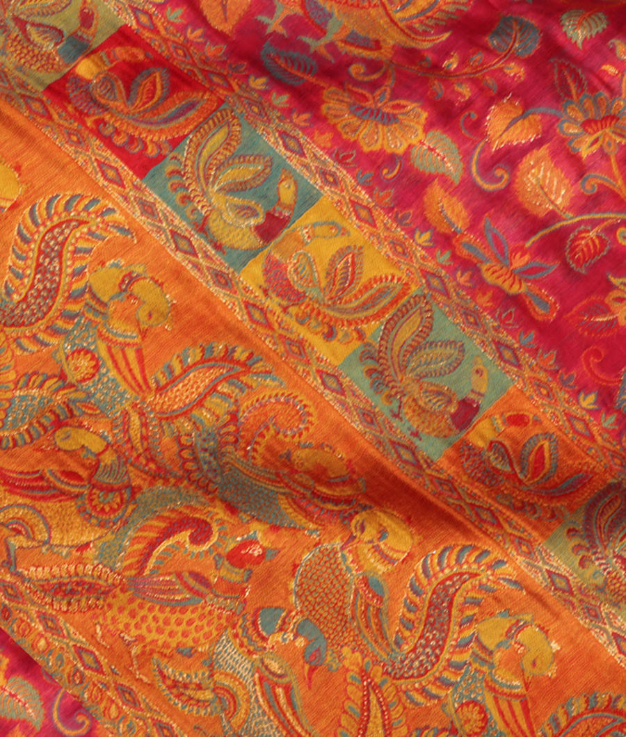 Pink Cashmere Kani Silk Saree T285164-image