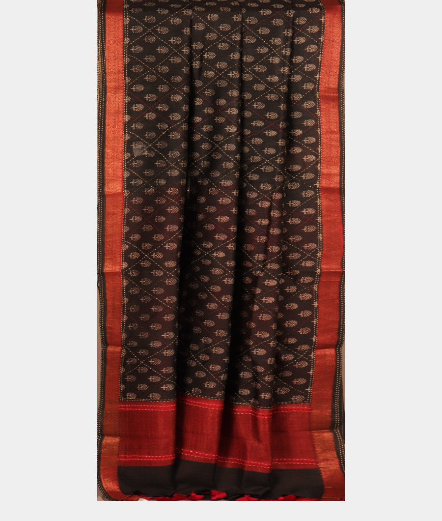 Black Soft Tussar Printed Saree T2952945