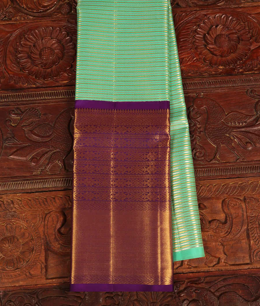 Green Handwoven Kanjivaram Silk Pavadai T298799-image