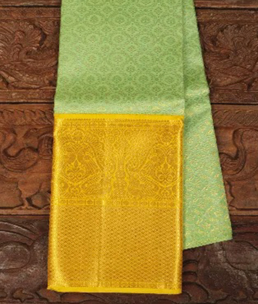 Light Green Handwoven Kanjivaram Silk Pavadai T282362-image