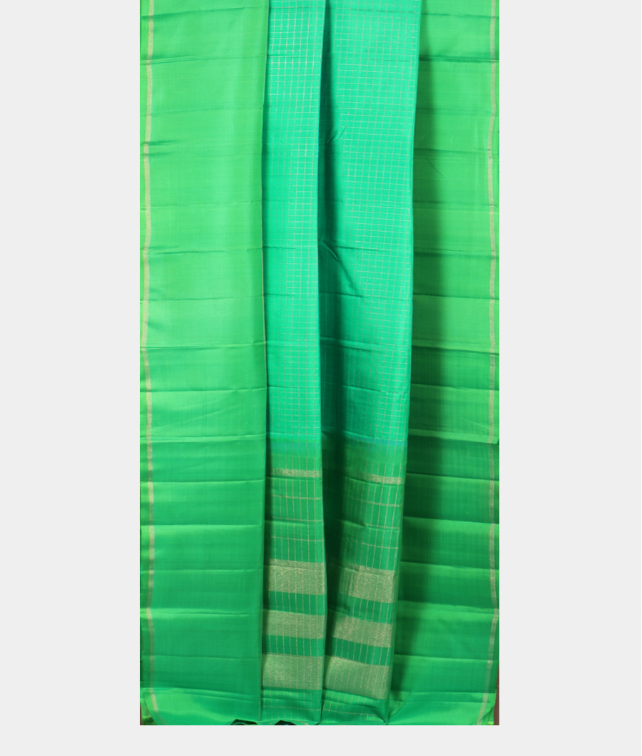 Greenish Blue Handwoven Kanjivaram Silk Saree T3019352