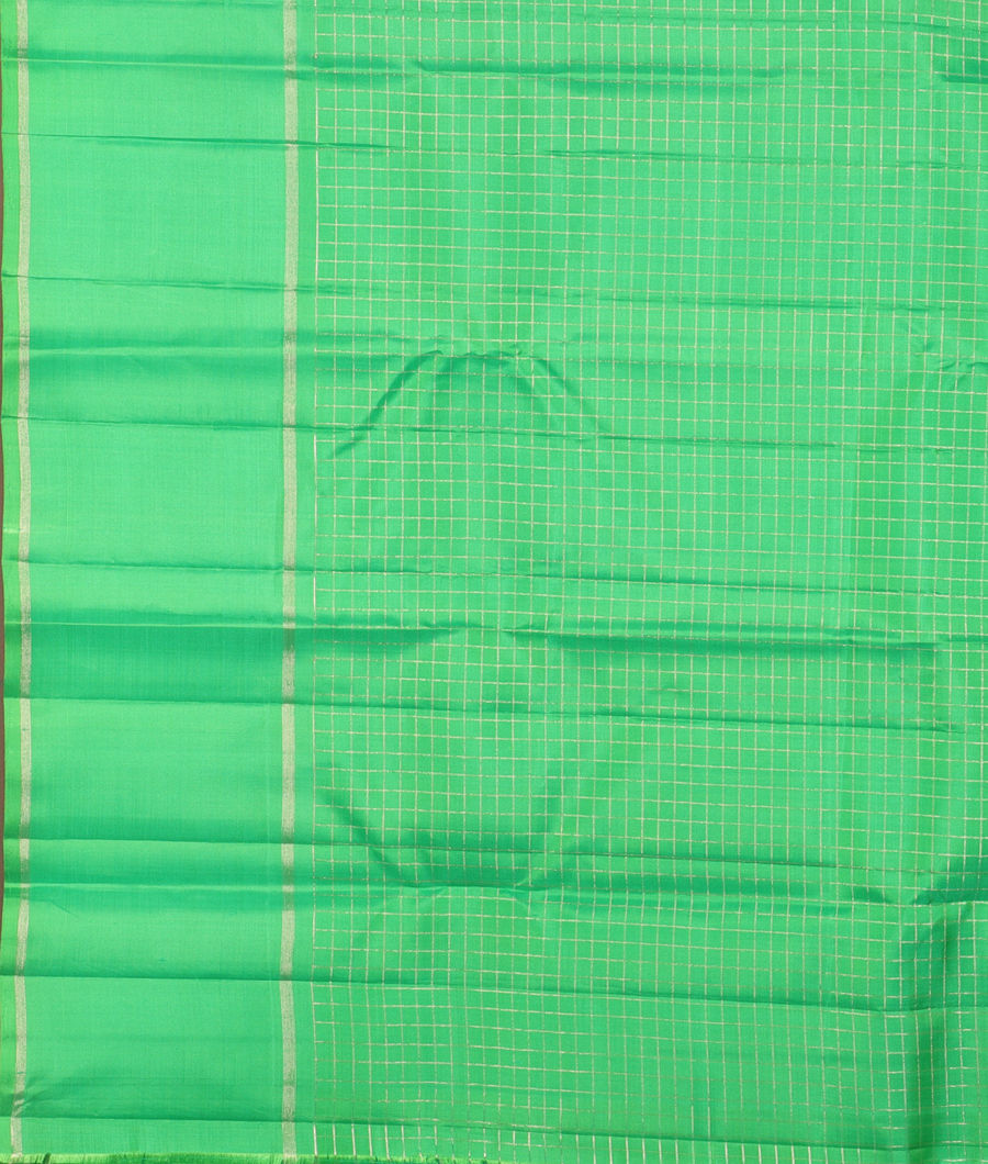 Greenish Blue Handwoven Kanjivaram Silk Saree T3019353