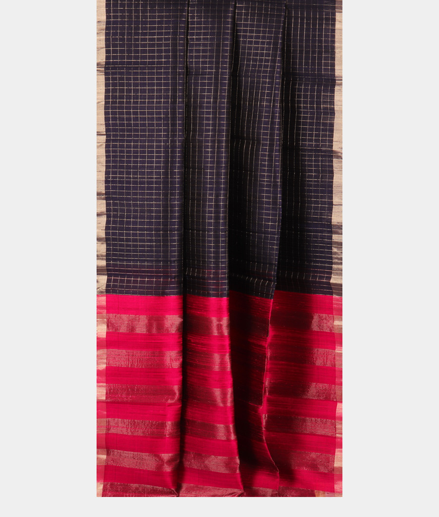 Blue Woven Raw Silk Saree T2775922