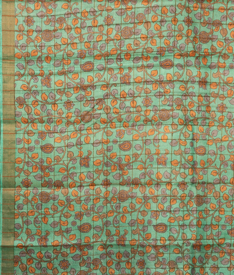 Beige woven Tussar Saree T3021573