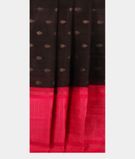Black Woven Raw Silk Saree T3023652