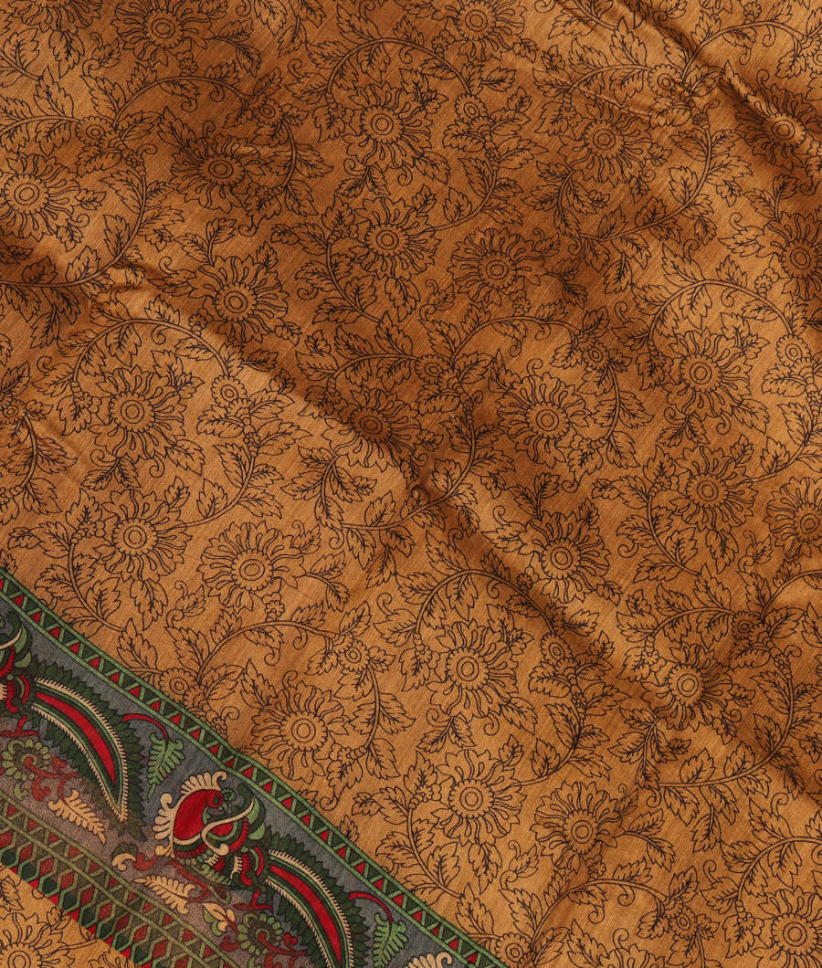 Beige Soft Tussar Printed Saree T294904-image