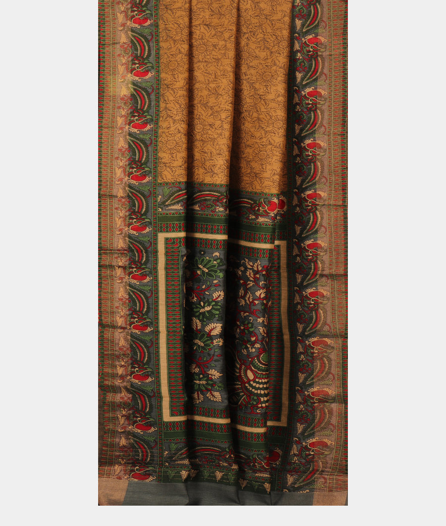 Beige Soft Tussar Printed Saree T2949042