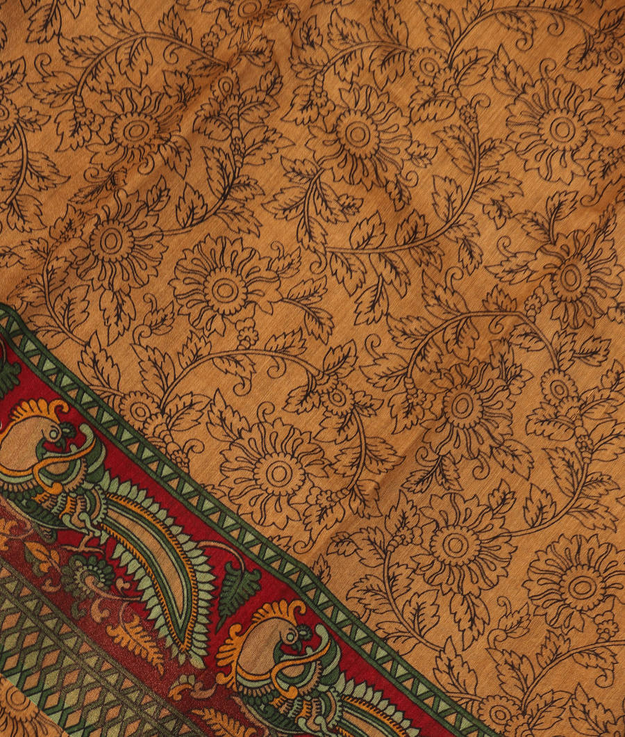 Beige Soft Tussar Printed Saree T294905-image