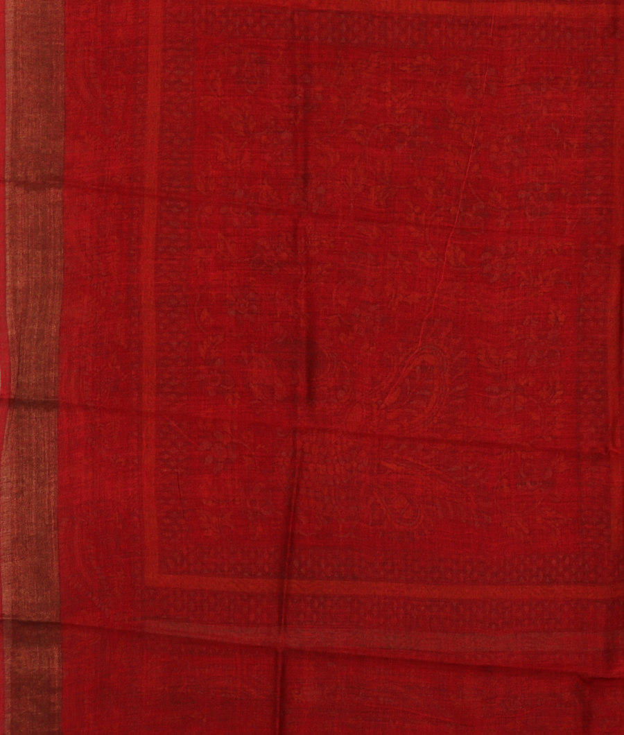 Beige Soft Tussar Printed Saree T2949053