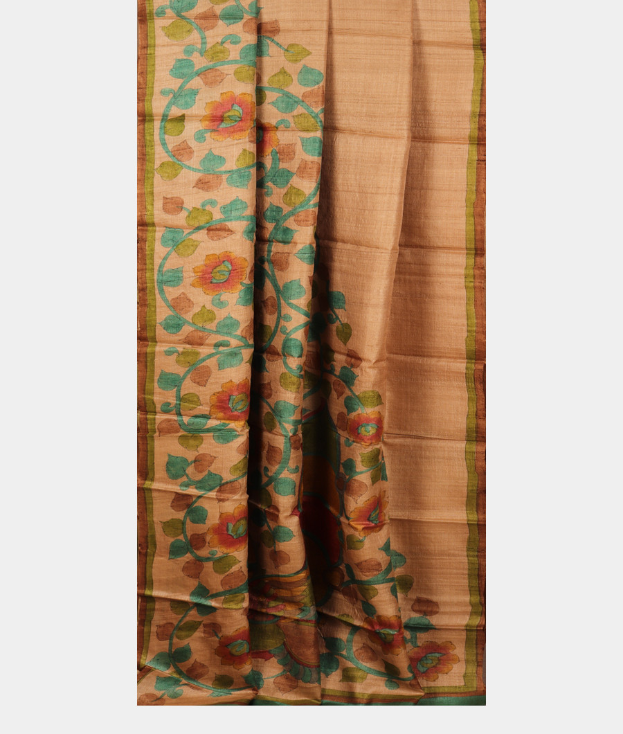 Beige Tussar Printed Saree T2832732