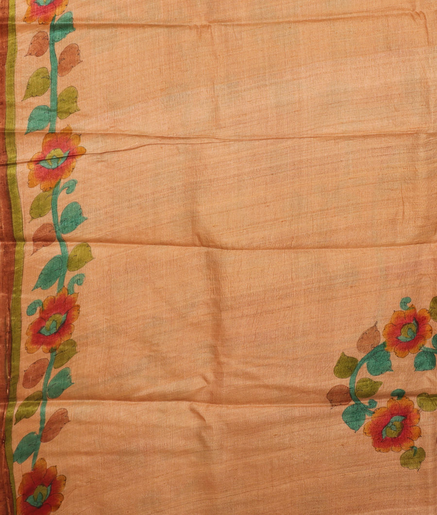 Beige Tussar Printed Saree T2832733