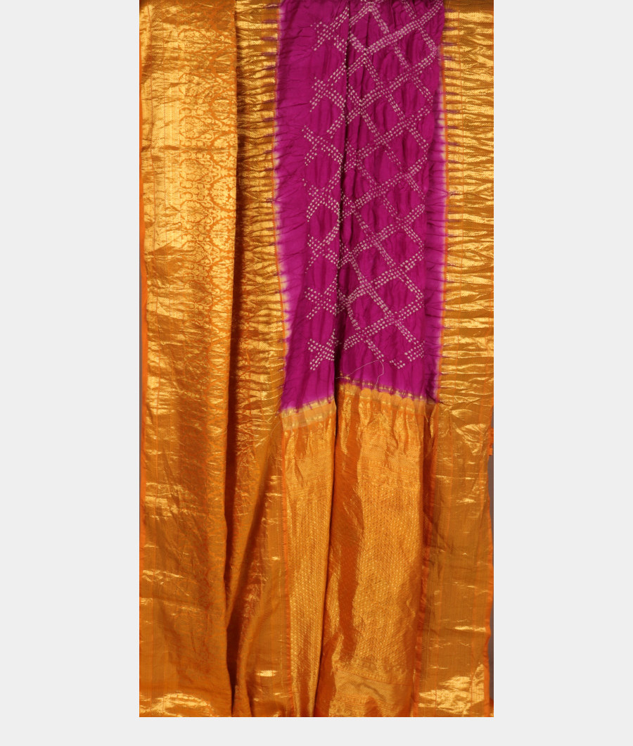 Light Purple Bandhani Kanjivaram Silk Saree T2171215