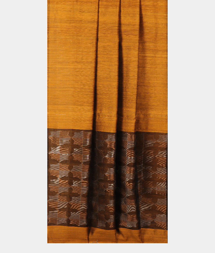 Yellow Handwoven Tussar Saree T2961582