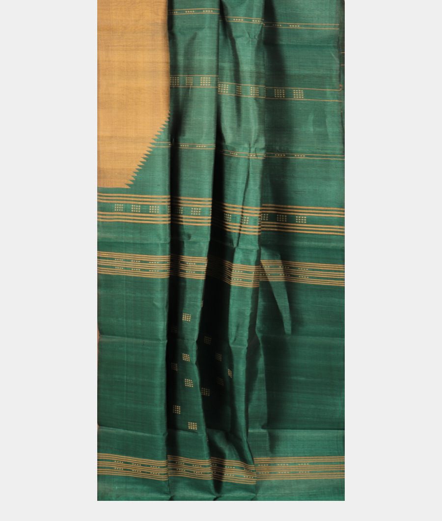Bluish Green Tussar Printed Saree T2972692