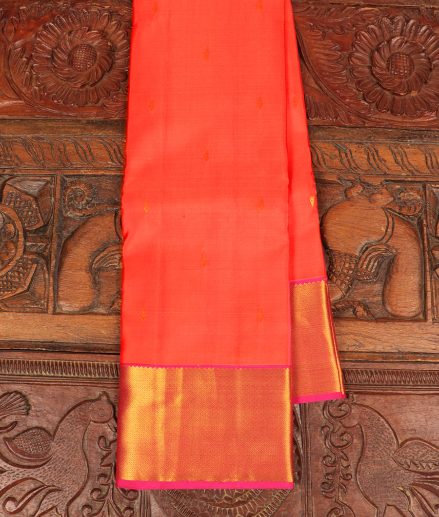 Orangish Pink Soft Silk Saree T296656-image